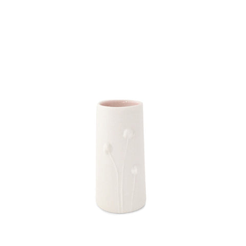 Poppy Vase small / White with light pink