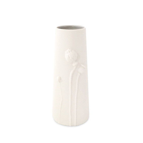 Poppy Vase large / White with light grey