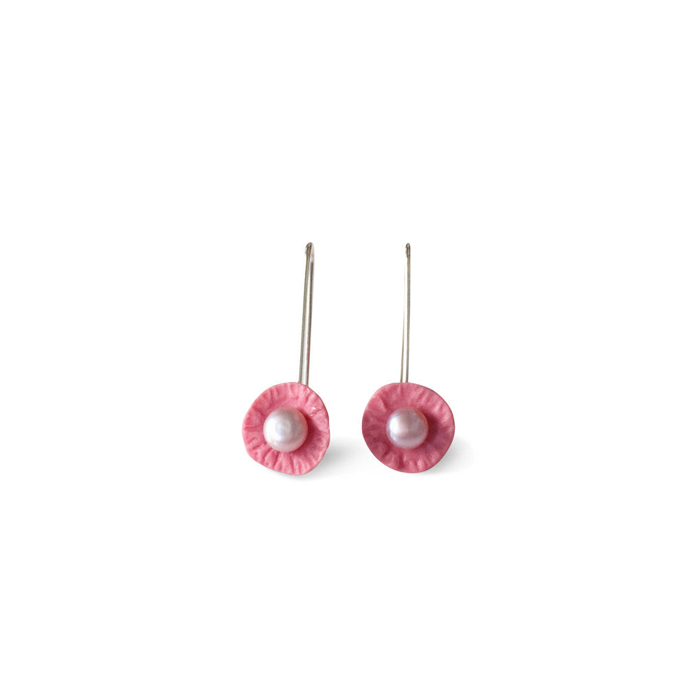 Drop Earrings pearl  /  Rose